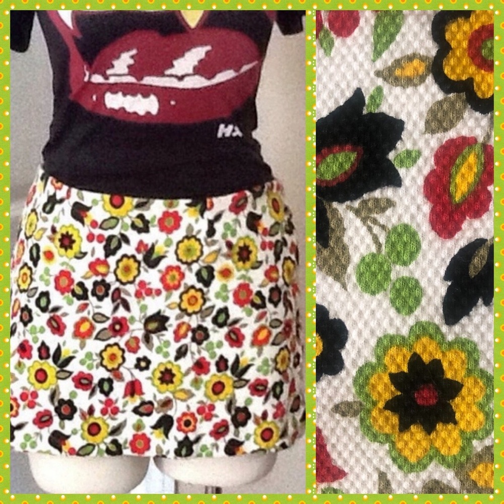 🌸VINTAGE Flower Power Mod Floral Mini Skirt🌸